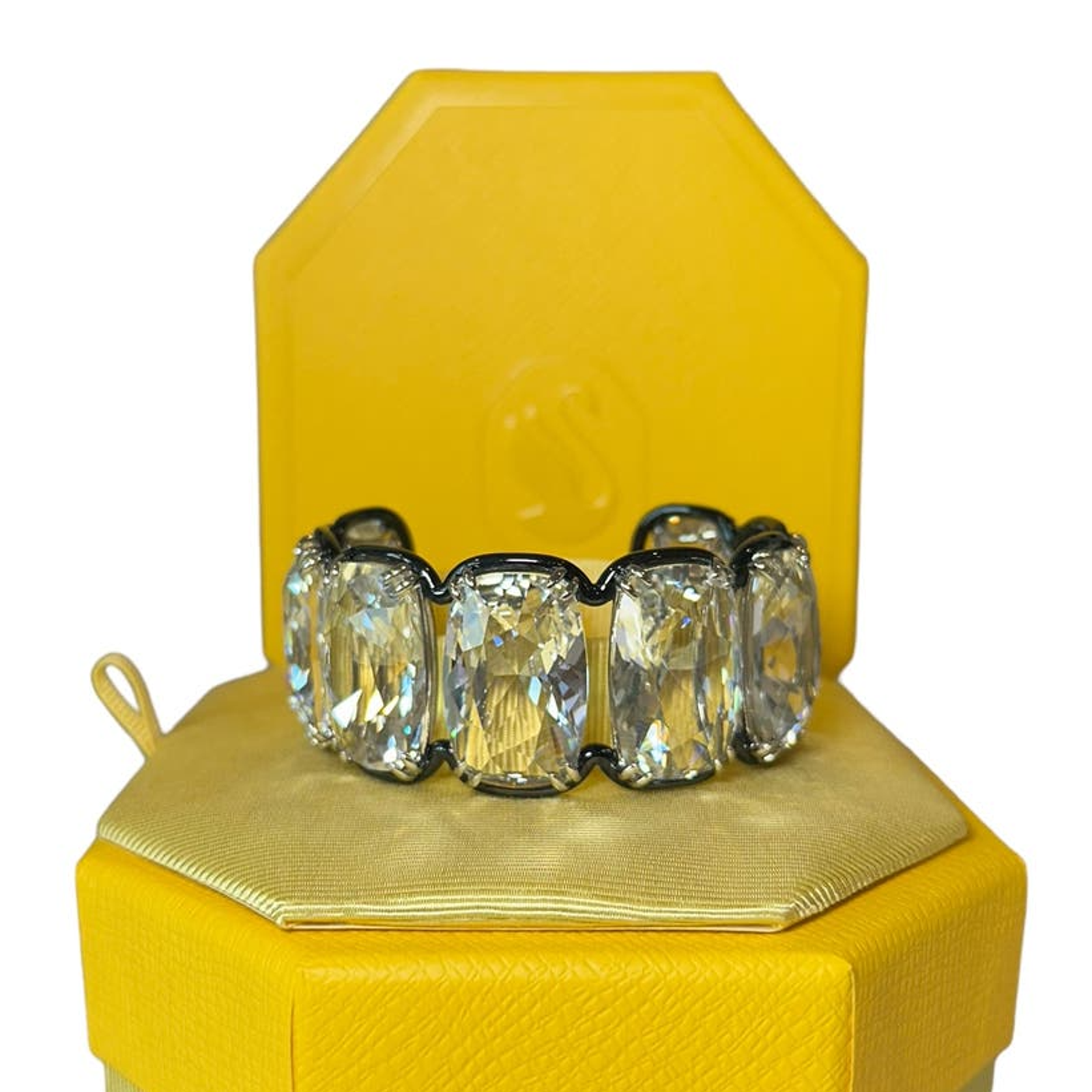 Swarovski Harmonia Cuff Oversized Floating Crystals, White, M Bracelet